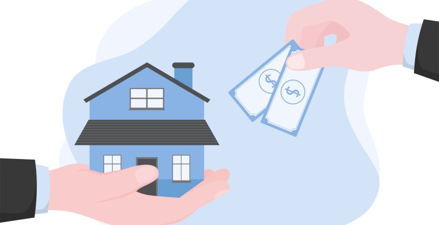 Mortgage Loan Debt Instruments that are Secured by Property Assets such as Real estate Services, Rent, Buying Home or Auction House. Background Vector illustration Down Payment for a New Home Refinancing | Refinance Your Home