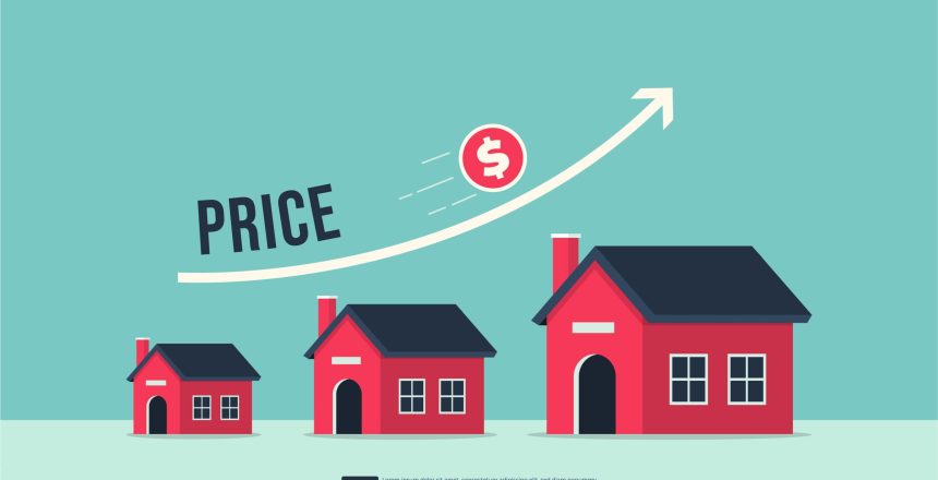 Housing price rising up, real estate or property growth concept with rising curve arrow Future Hold for House Price Appreciation